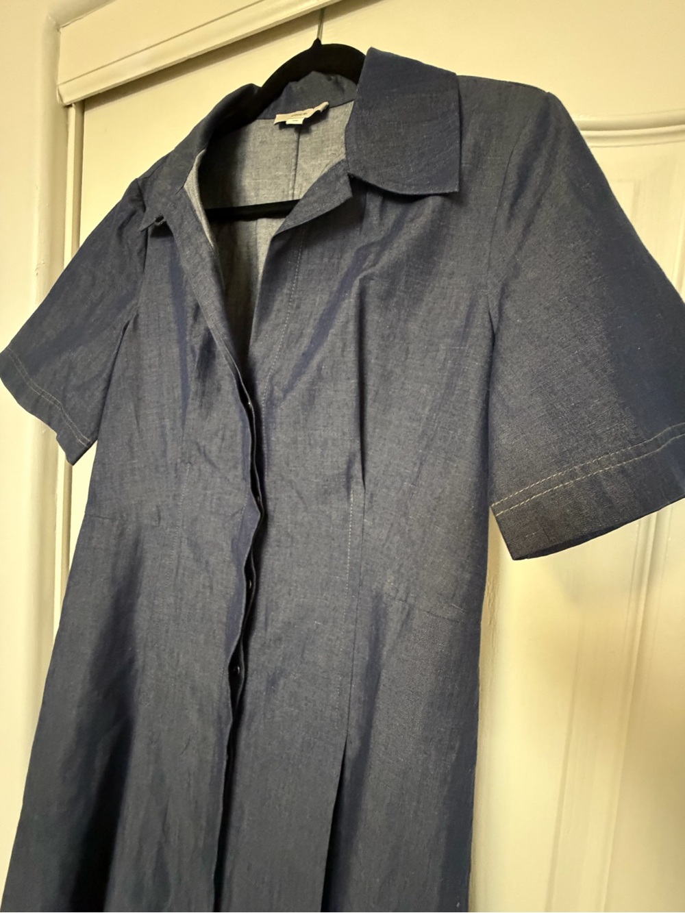 Vince Fit & Flare Denim Shirtdress Deep Indigo Size M - Picture 7 of 9